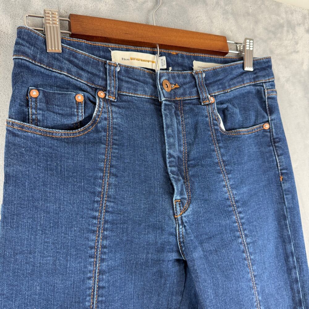 Pilcro & The Letterpress High Rise Straight Leg Seamed Jeans Denim Womens 28